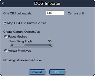 New Carrara plugin: DCG Importer, a sequence OBJ Importer