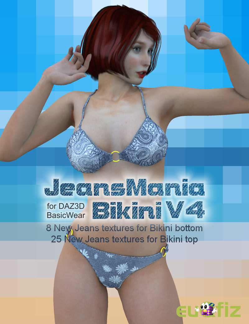 New V4 Bikini texture set released with Carrara shader support – JeansMania. Freebie included.